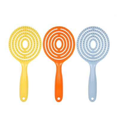 Wholesale rounge shape Massage Comb Anti-static Wide Tooth Hollow-out Cushion Detangling  Salon Hollow Mesh Hair Brush